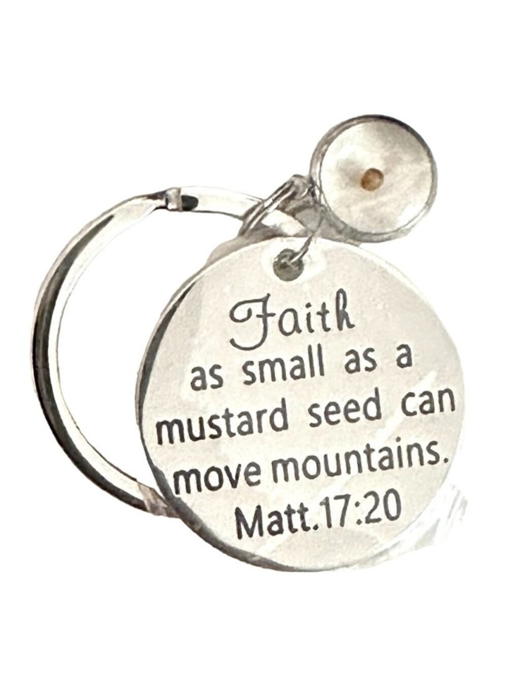 Mustard Seed Keyring Silver Keys Faith Christian Scripture Matthew 17:20 Gift